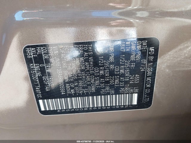 JN8BT3BA6RW005564 Nissan Rogue Sv Fwd