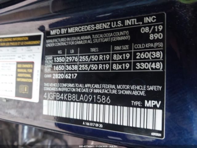 2020 MERCEDES-BENZ GLE 350 4JGFB4KB8LA091586 Photo 8