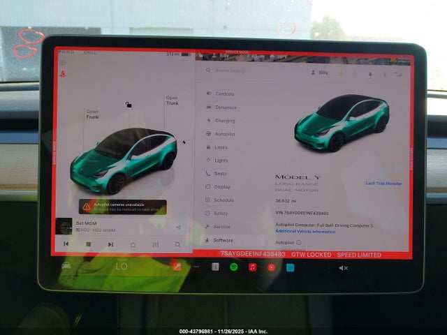 2022 TESLA MODEL Y 7SAYGDEE1NF438483 Photo 6