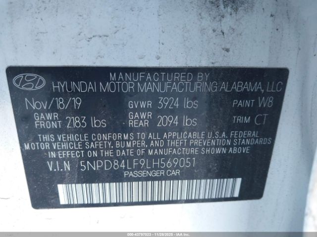 2020 HYUNDAI ELANTRA 5NPD84LF9LH569051 Photo 8