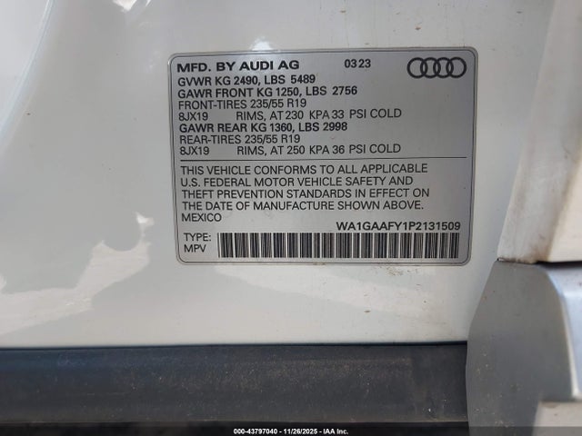 2023 AUDI Q5 WA1GAAFY1P2131509 Photo 8