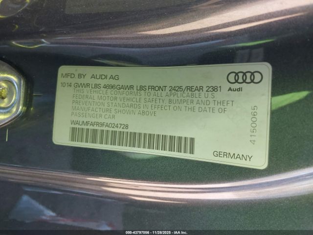 2015 AUDI A5 WAUMFAFR9FA024728 Photo 8