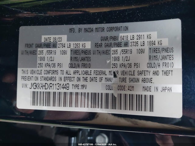 2024 MAZDA CX-90 JM3KKAHDXR1131449 Photo 8