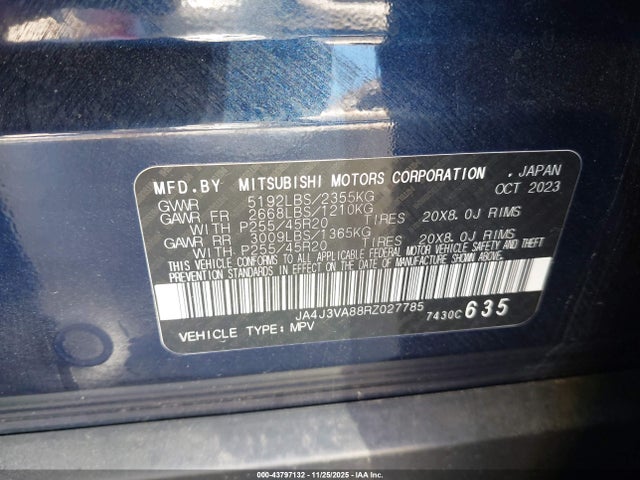 2024 MITSUBISHI OUTLANDER JA4J3VA88RZ027785 Photo 8