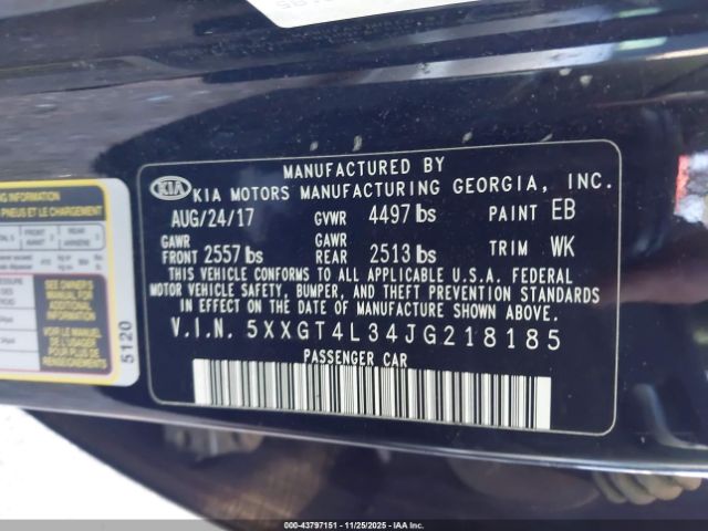 2018 KIA OPTIMA 5XXGT4L34JG218185 Photo 8