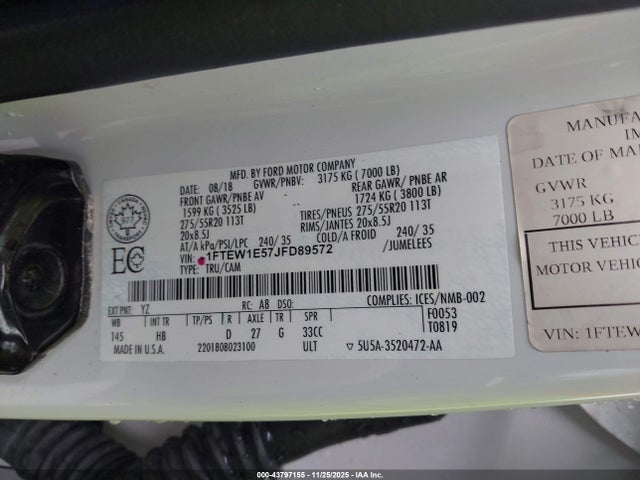 2018 FORD F-150 1FTEW1E57JFD89572 Photo 8