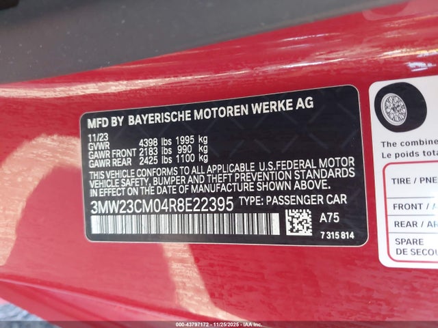 3MW23CM04R8E22395 BMW 230I