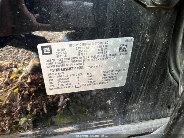 2017 CADILLAC XT5 1GYKNBRS6HZ114953 Photo 8