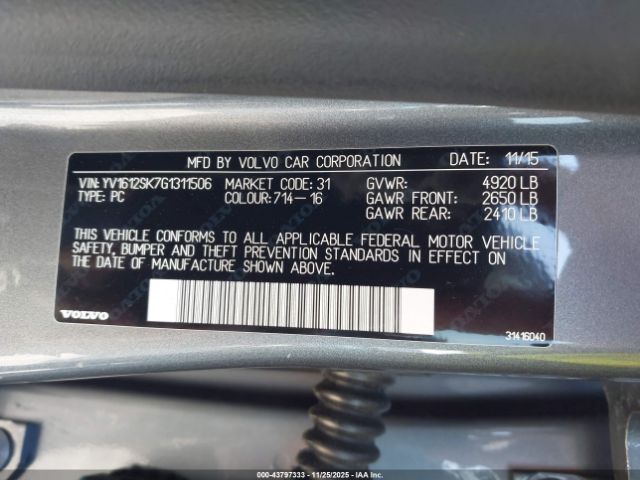 2016 VOLVO V60 YV1612SK7G1311506 Photo 8