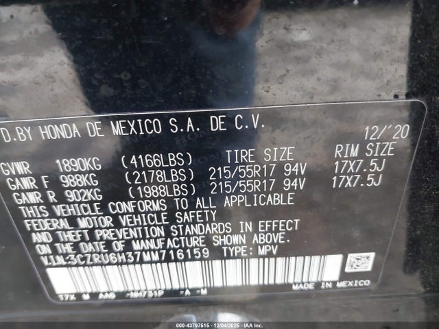 2021 HONDA HR-V 3CZRU6H37MM716159 Photo 8