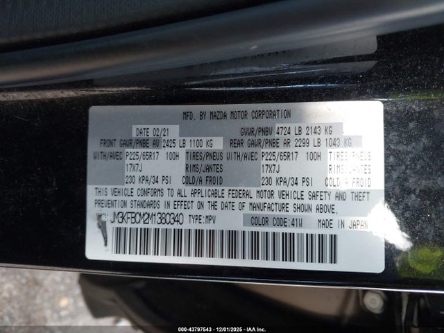 Mazda Cx-5 Touring 2021 JM3KFBCM2M1380340 Image 9