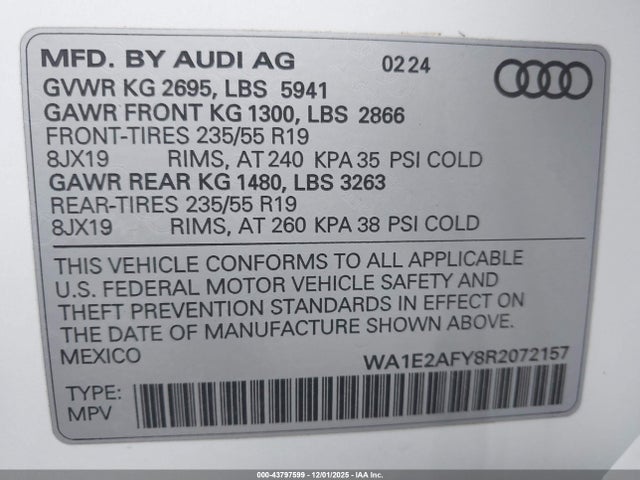 2024 AUDI Q5 WA1E2AFY8R2072157 Photo 8