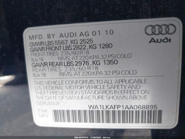 2010 AUDI Q5 WA1LKAFP1AA068895 Photo 8