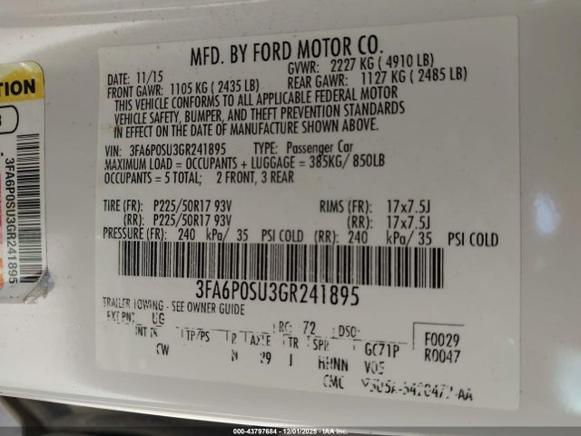 2016 FORD FUSION ENERGI 3FA6P0SU3GR241895 Photo 8
