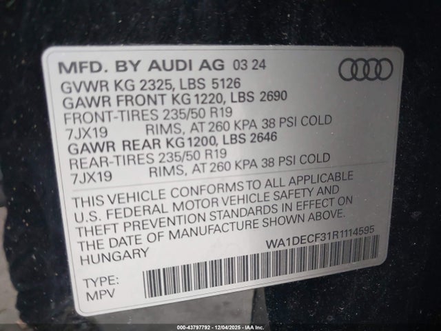 2024 AUDI Q3 WA1DECF31R1114595 Photo 8