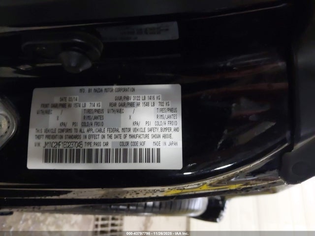 2014 MAZDA MX-5 MIATA JM1NC2MF1E0237045 Photo 8