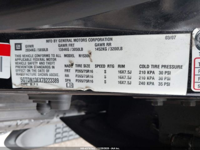 2007 HUMMER H3 SUV 5GTDN13EX78223389 Photo 8