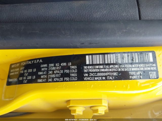 2017 JEEP RENEGADE ZACCJBBB0HPF01982 Photo 8