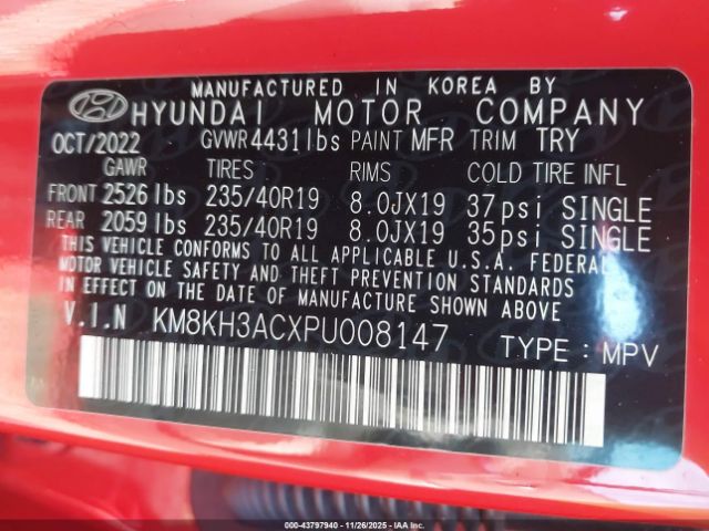 2023 HYUNDAI KONA N KM8KH3ACXPU008147 Photo 8
