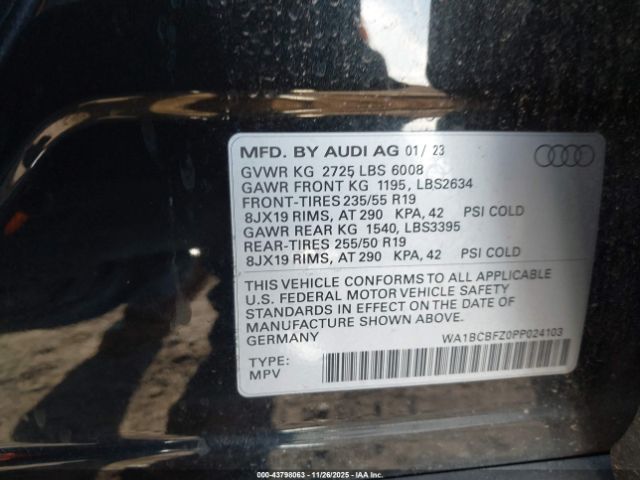 2023 AUDI Q4 E-TRON WA1BCBFZ0PP024103 Photo 8