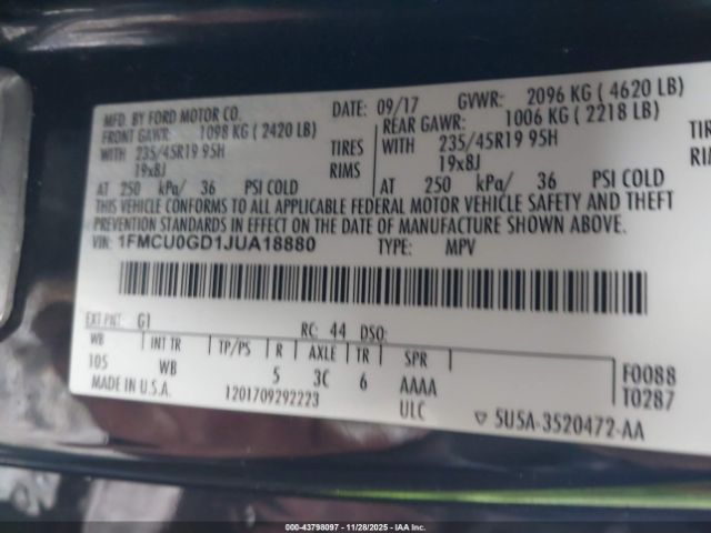 2018 FORD ESCAPE 1FMCU0GD1JUA18880 Photo 8