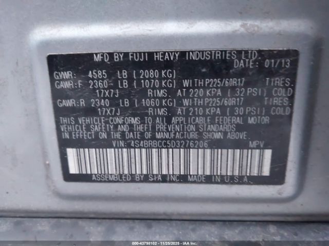 2013 SUBARU OUTBACK 4S4BRBCC5D3276206 Photo 8