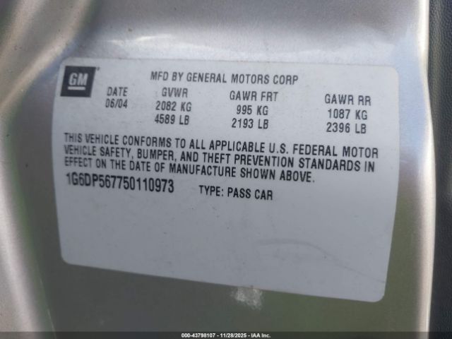 2005 CADILLAC CTS 1G6DP567750110973 Photo 8