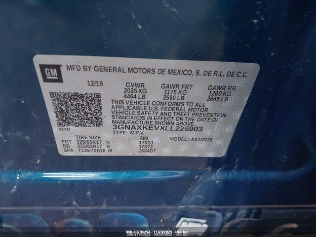 2020 CHEVROLET EQUINOX 3GNAXKEVXLL226903 Photo 8