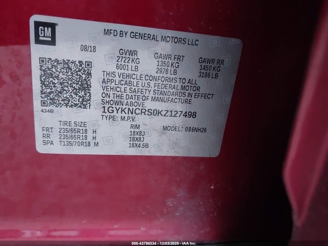 2019 CADILLAC XT5 1GYKNCRS0KZ127498 Photo 8