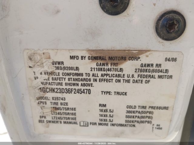2006 CHEVROLET SILVERADO 2500HD 1GCHK23D36F245470 Photo 8