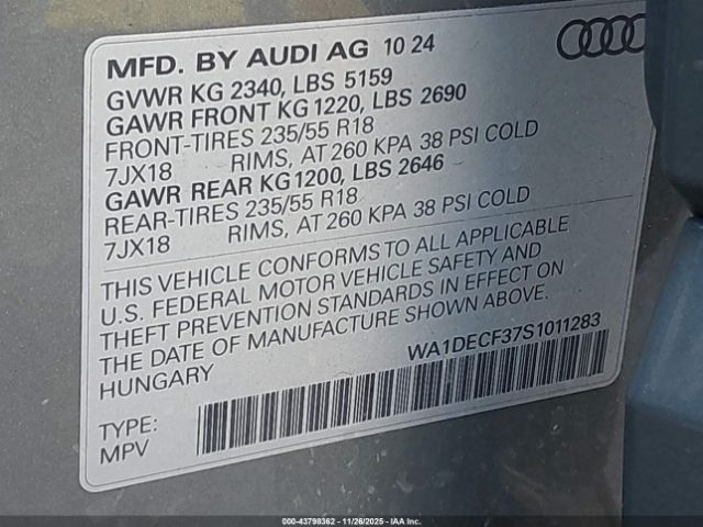 2025 AUDI Q3 WA1DECF37S1011283 Photo 8