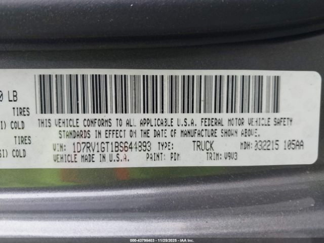 2011 RAM RAM 1500 1D7RV1GT1BS644893 Photo 8