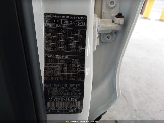 SALCR2RXXJH748300 Land Rover Discovery Sport Hse