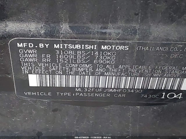 2021 MITSUBISHI MIRAGE G4 ML32FUFJ9MHF03490 Photo 8