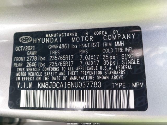 2022 HYUNDAI TUCSON HYBRID KM8JBCA16NU037783 Photo 8