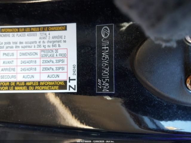 2007 LEXUS SC 430 JTHFN45Y679015494 Photo 8