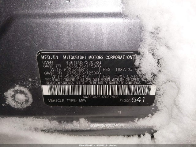 2018 MITSUBISHI OUTLANDER JA4AZ3A35JZ067866 Photo 8