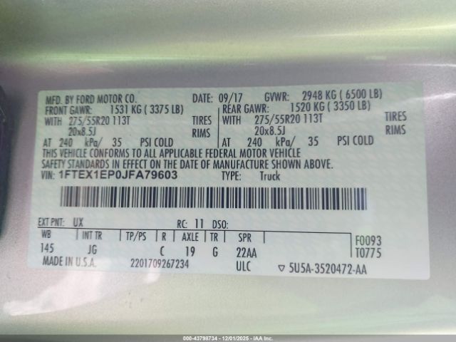 2018 FORD F-150 1FTEX1EP0JFA79603 Photo 8