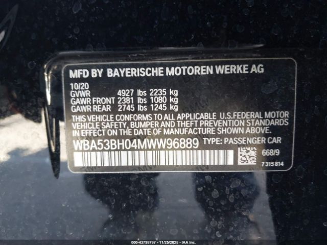 2021 BMW 530I WBA53BH04MWW96889 Photo 8