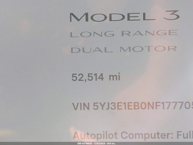 2022 TESLA MODEL 3 5YJ3E1EB0NF177705 Photo 6