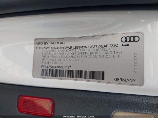 2019 AUDI A4 WAUGMAF40KN001137 Photo 8