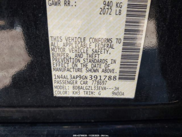 2016 NISSAN ALTIMA 1N4AL3AP9GN391788 Photo 8