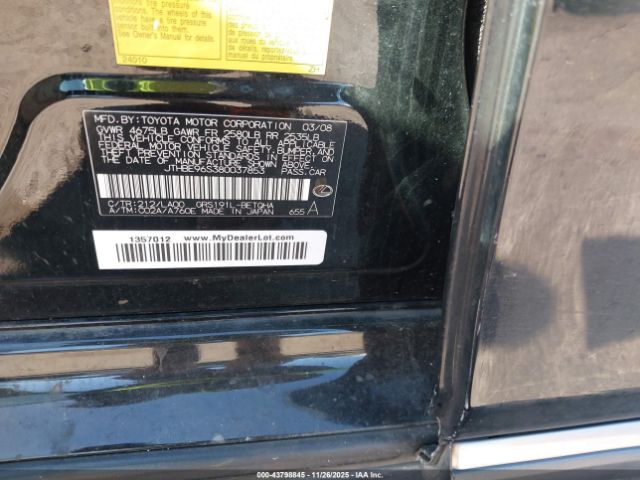 2008 LEXUS GS 350 JTHBE96S380037853 Photo 8