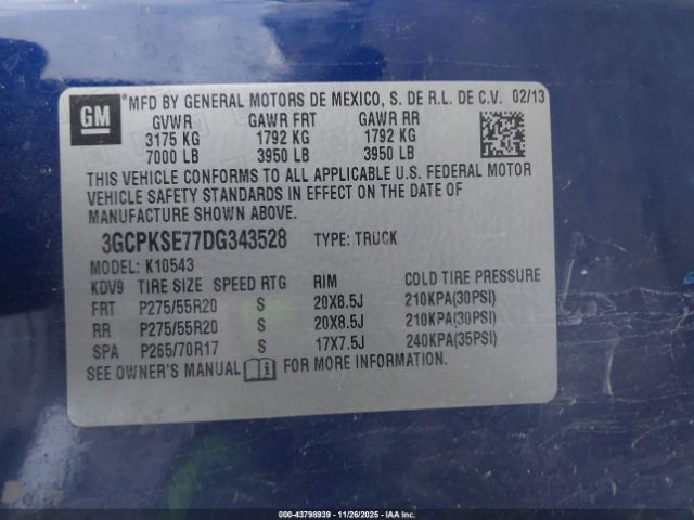 2013 CHEVROLET SILVERADO 1500 3GCPKSE77DG343528 Photo 8