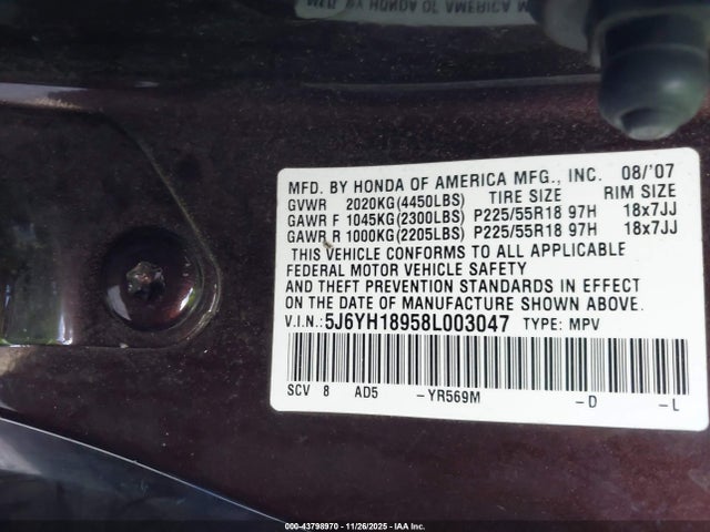 2008 HONDA ELEMENT 5J6YH18958L003047 Photo 8