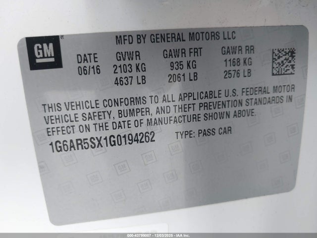 2016 CADILLAC CTS 1G6AR5SX1G0194262 Photo 8