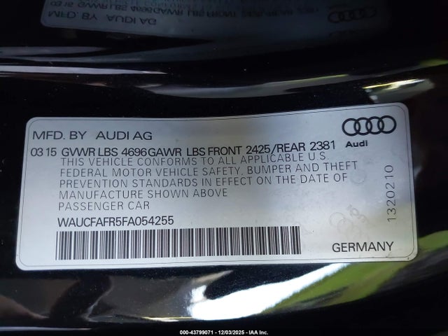 2015 AUDI A5 WAUCFAFR5FA054255 Photo 8