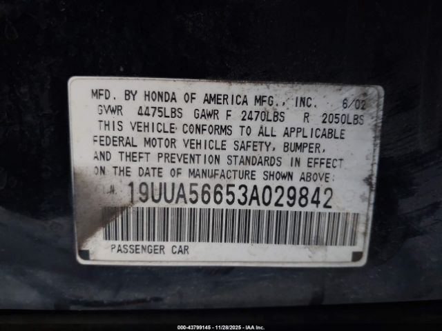 2003 ACURA TL 19UUA56653A029842 Photo 8