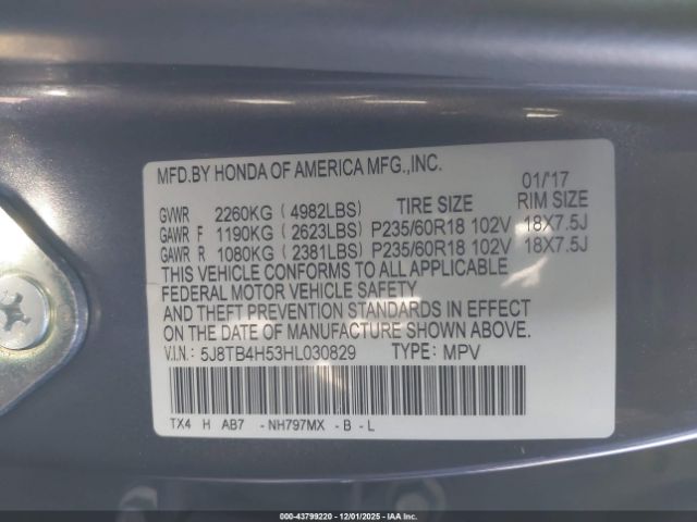 2017 ACURA RDX 5J8TB4H53HL030829 Photo 8