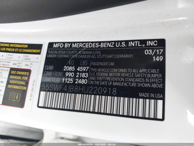 2017 MERCEDES-BENZ C 300 55SWF4JB8HU220918 Photo 8